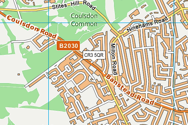 CR3 5QR map - OS VectorMap District (Ordnance Survey)