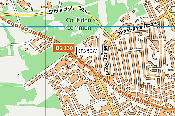 CR3 5QW map - OS VectorMap District (Ordnance Survey)