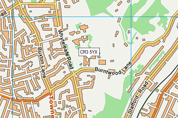 CR3 5YX map - OS VectorMap District (Ordnance Survey)