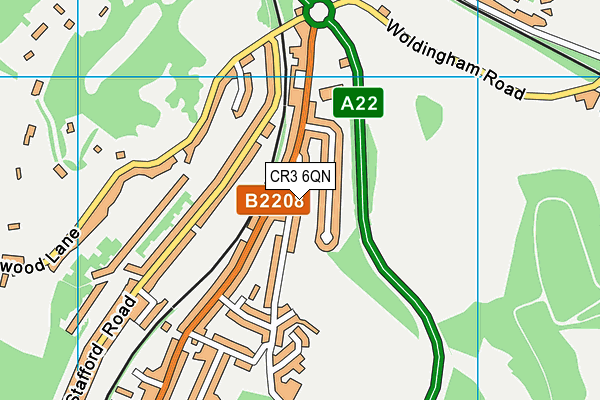 CR3 6QN map - OS VectorMap District (Ordnance Survey)