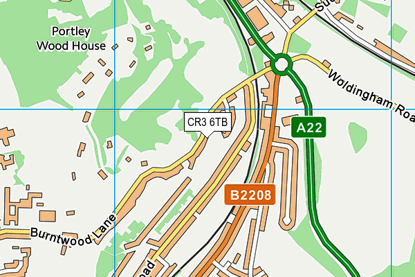 CR3 6TB map - OS VectorMap District (Ordnance Survey)