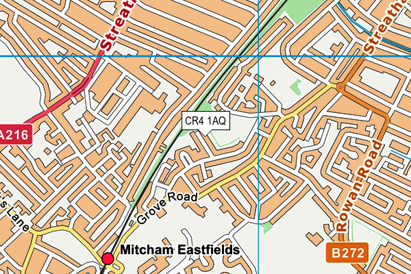 CR4 1AQ map - OS VectorMap District (Ordnance Survey)