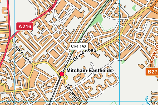 CR4 1AX map - OS VectorMap District (Ordnance Survey) CR4 1AX map - OS VectorMap District (Ordnance Survey)