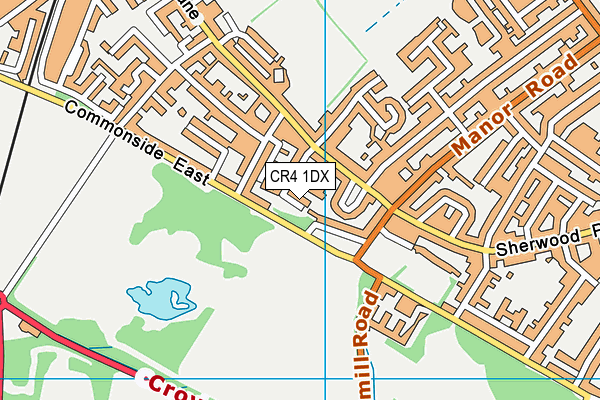 CR4 1DX map - OS VectorMap District (Ordnance Survey) CR4 1DX map - OS VectorMap District (Ordnance Survey)