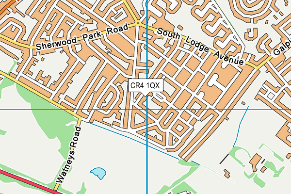 CR4 1QX map - OS VectorMap District (Ordnance Survey) CR4 1QX map - OS VectorMap District (Ordnance Survey)