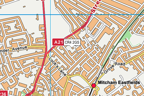 CR4 2GS map - OS VectorMap District (Ordnance Survey) CR4 2GS map - OS VectorMap District (Ordnance Survey)