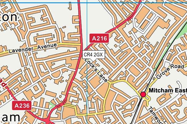 CR4 2GX map - OS VectorMap District (Ordnance Survey) CR4 2GX map - OS VectorMap District (Ordnance Survey)