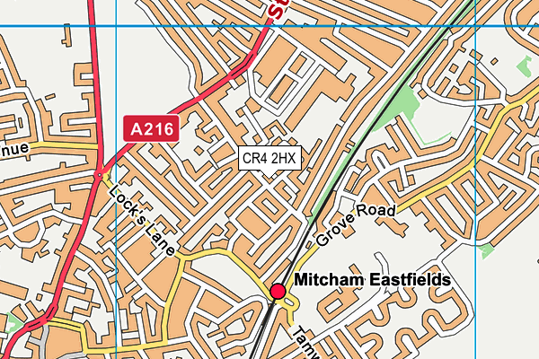 CR4 2HX map - OS VectorMap District (Ordnance Survey) CR4 2HX map - OS VectorMap District (Ordnance Survey)