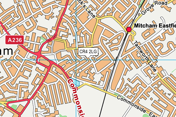CR4 2LG map - OS VectorMap District (Ordnance Survey) CR4 2LG map - OS VectorMap District (Ordnance Survey)