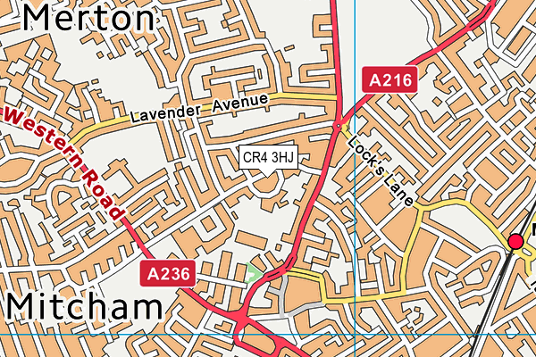 CR4 3HJ map - OS VectorMap District (Ordnance Survey) CR4 3HJ map - OS VectorMap District (Ordnance Survey)