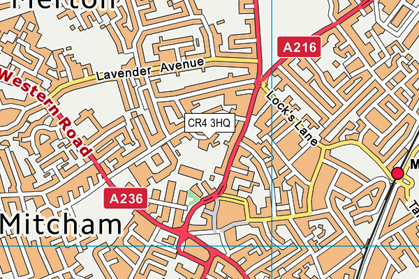 CR4 3HQ map - OS VectorMap District (Ordnance Survey) CR4 3HQ map - OS VectorMap District (Ordnance Survey)