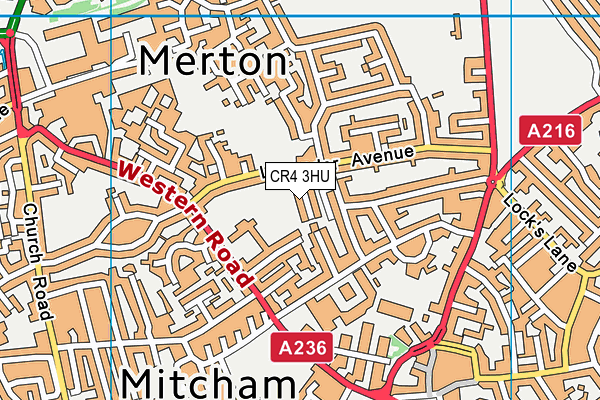 CR4 3HU map - OS VectorMap District (Ordnance Survey) CR4 3HU map - OS VectorMap District (Ordnance Survey)