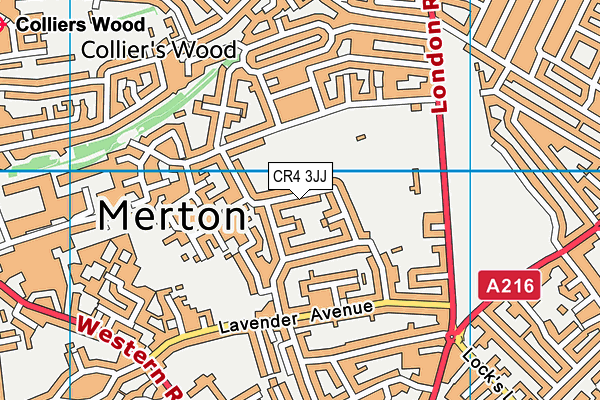 CR4 3JJ map - OS VectorMap District (Ordnance Survey) CR4 3JJ map - OS VectorMap District (Ordnance Survey)