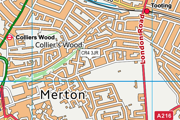 CR4 3JR map - OS VectorMap District (Ordnance Survey) CR4 3JR map - OS VectorMap District (Ordnance Survey)