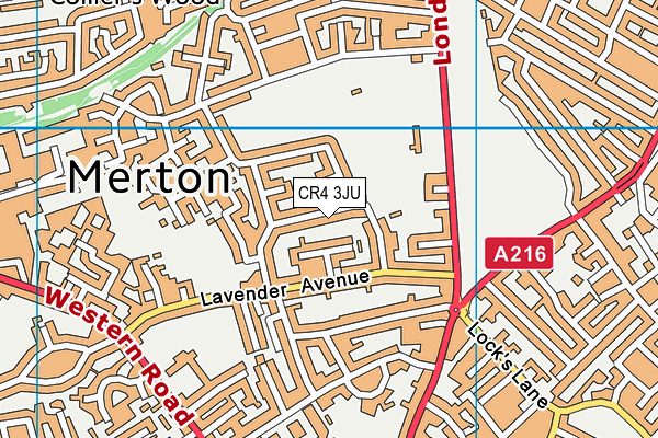 CR4 3JU map - OS VectorMap District (Ordnance Survey) CR4 3JU map - OS VectorMap District (Ordnance Survey)