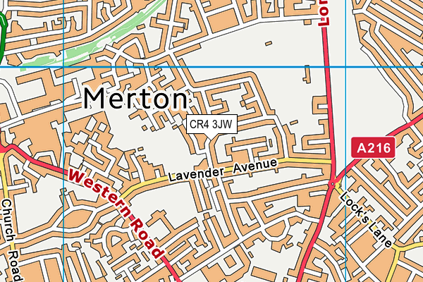 CR4 3JW map - OS VectorMap District (Ordnance Survey) CR4 3JW map - OS VectorMap District (Ordnance Survey)