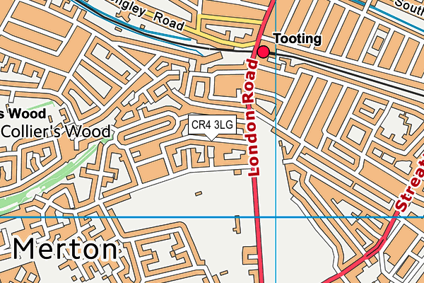 CR4 3LG map - OS VectorMap District (Ordnance Survey) CR4 3LG map - OS VectorMap District (Ordnance Survey)