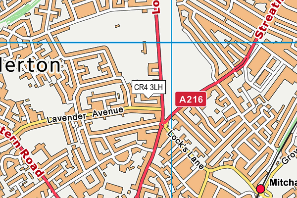 CR4 3LH map - OS VectorMap District (Ordnance Survey) CR4 3LH map - OS VectorMap District (Ordnance Survey)