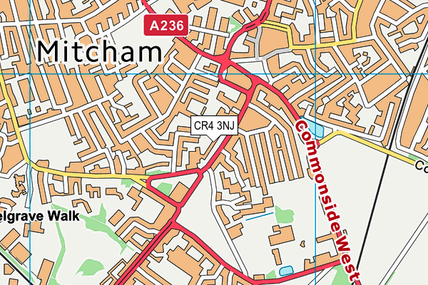 CR4 3NJ map - OS VectorMap District (Ordnance Survey) CR4 3NJ map - OS VectorMap District (Ordnance Survey)