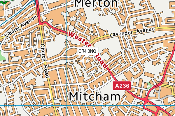 CR4 3NQ map - OS VectorMap District (Ordnance Survey) CR4 3NQ map - OS VectorMap District (Ordnance Survey)