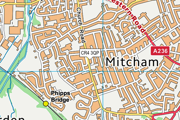 CR4 3QP map - OS VectorMap District (Ordnance Survey) CR4 3QP map - OS VectorMap District (Ordnance Survey)