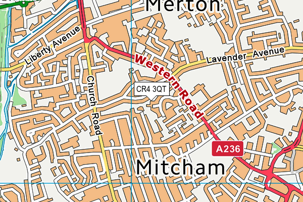 CR4 3QT map - OS VectorMap District (Ordnance Survey) CR4 3QT map - OS VectorMap District (Ordnance Survey)