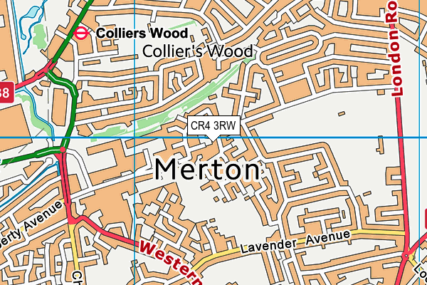 CR4 3RW map - OS VectorMap District (Ordnance Survey) CR4 3RW map - OS VectorMap District (Ordnance Survey)