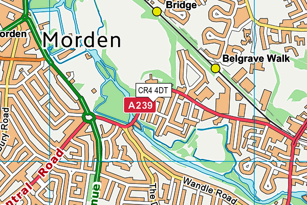 CR4 4DT map - OS VectorMap District (Ordnance Survey)