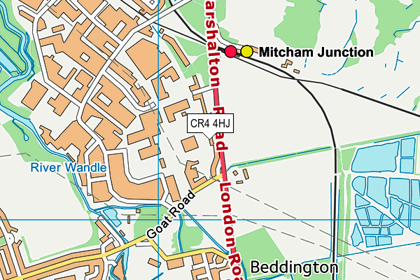 CR4 4HJ map - OS VectorMap District (Ordnance Survey) CR4 4HJ map - OS VectorMap District (Ordnance Survey)