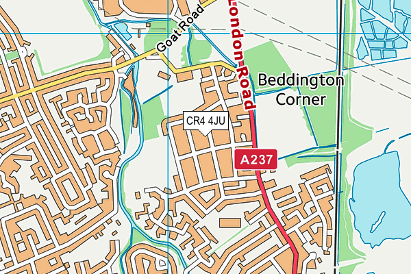 CR4 4JU map - OS VectorMap District (Ordnance Survey) CR4 4JU map - OS VectorMap District (Ordnance Survey)