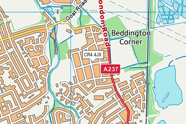 CR4 4JX map - OS VectorMap District (Ordnance Survey) CR4 4JX map - OS VectorMap District (Ordnance Survey)