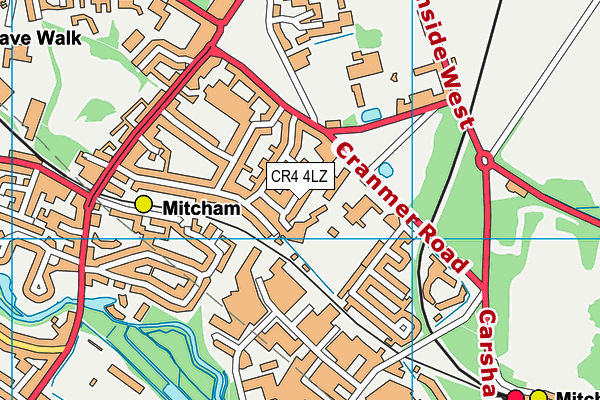 CR4 4LZ map - OS VectorMap District (Ordnance Survey) CR4 4LZ map - OS VectorMap District (Ordnance Survey)