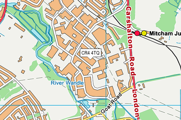 CR4 4TQ map - OS VectorMap District (Ordnance Survey) CR4 4TQ map - OS VectorMap District (Ordnance Survey)