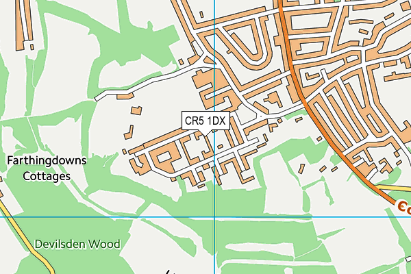 CR5 1DX map - OS VectorMap District (Ordnance Survey) CR5 1DX map - OS VectorMap District (Ordnance Survey)