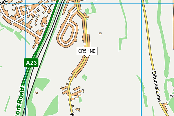 CR5 1NE map - OS VectorMap District (Ordnance Survey) CR5 1NE map - OS VectorMap District (Ordnance Survey)