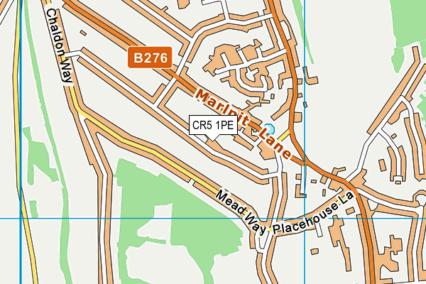 CR5 1PE map - OS VectorMap District (Ordnance Survey) CR5 1PE map - OS VectorMap District (Ordnance Survey)