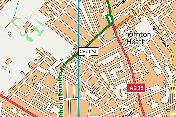 CR7 6AJ map - OS VectorMap District (Ordnance Survey)