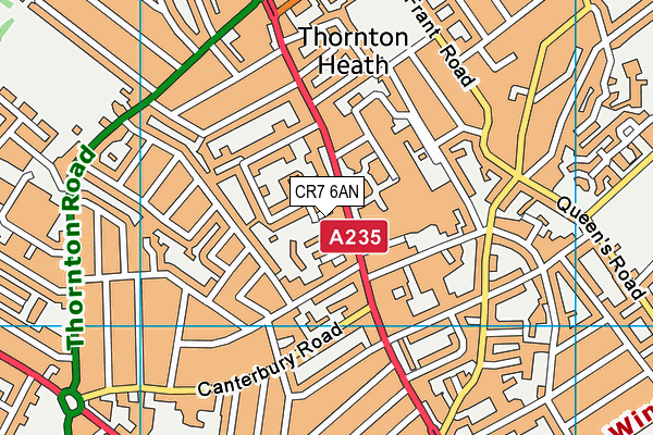 CR7 6AN map - OS VectorMap District (Ordnance Survey) CR7 6AN map - OS VectorMap District (Ordnance Survey)