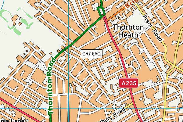 CR7 6AQ map - OS VectorMap District (Ordnance Survey)