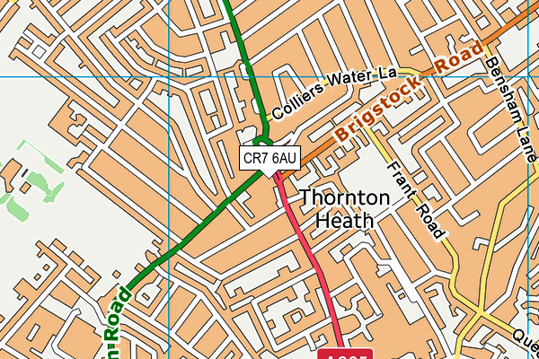 CR7 6AU map - OS VectorMap District (Ordnance Survey)