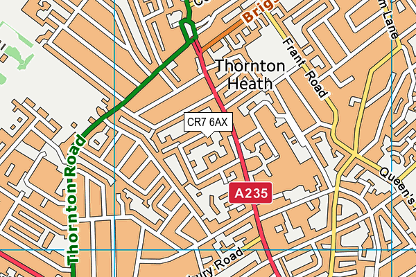 CR7 6AX map - OS VectorMap District (Ordnance Survey) CR7 6AX map - OS VectorMap District (Ordnance Survey)