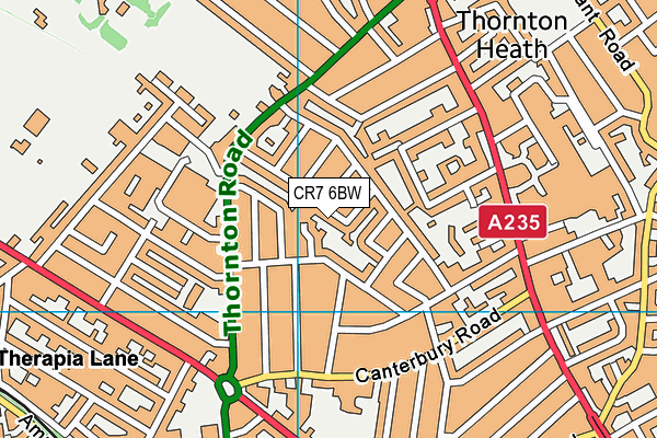 CR7 6BW map - OS VectorMap District (Ordnance Survey) CR7 6BW map - OS VectorMap District (Ordnance Survey)