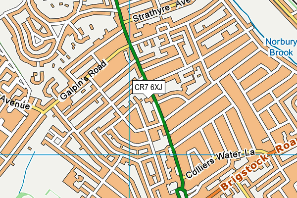 CR7 6XJ map - OS VectorMap District (Ordnance Survey) CR7 6XJ map - OS VectorMap District (Ordnance Survey)