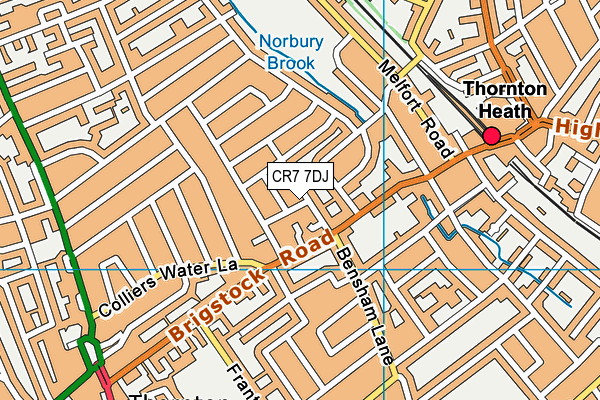 CR7 7DJ map - OS VectorMap District (Ordnance Survey) CR7 7DJ map - OS VectorMap District (Ordnance Survey)
