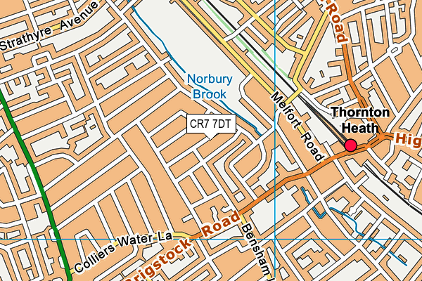 CR7 7DT map - OS VectorMap District (Ordnance Survey) CR7 7DT map - OS VectorMap District (Ordnance Survey)