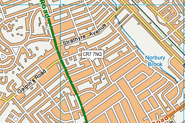CR7 7NQ map - OS VectorMap District (Ordnance Survey)