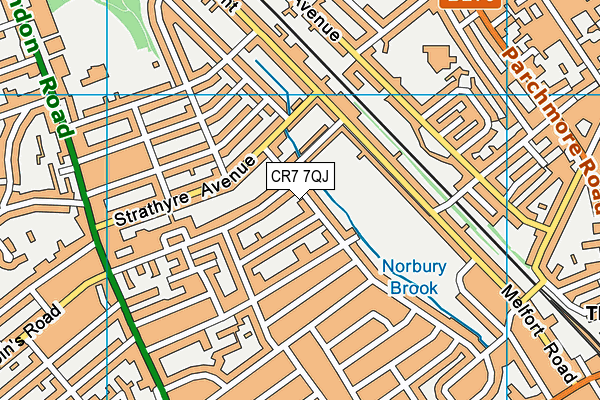 CR7 7QJ map - OS VectorMap District (Ordnance Survey) CR7 7QJ map - OS VectorMap District (Ordnance Survey)