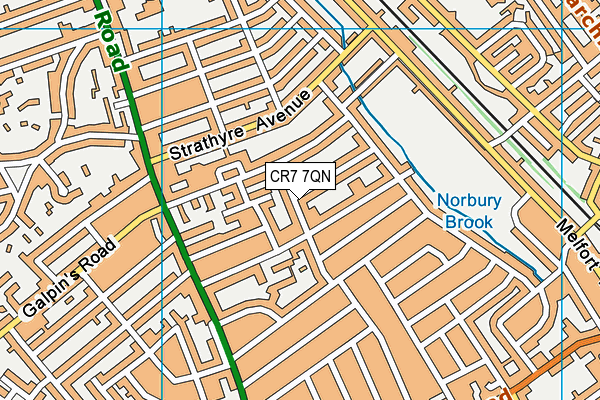 CR7 7QN map - OS VectorMap District (Ordnance Survey)
