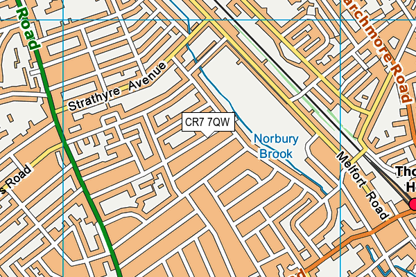 CR7 7QW map - OS VectorMap District (Ordnance Survey)