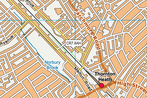 CR7 8AH map - OS VectorMap District (Ordnance Survey) CR7 8AH map - OS VectorMap District (Ordnance Survey)